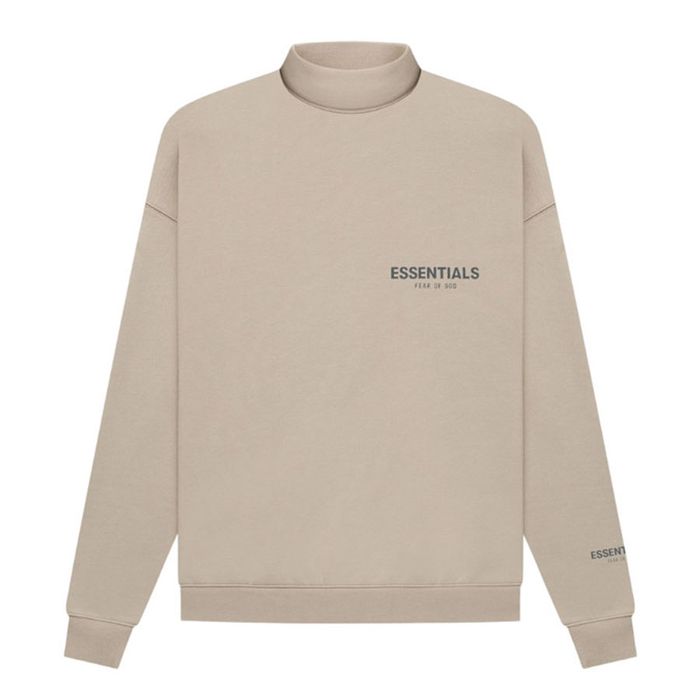 Áo Sweater Fear Of God Essentials Pullover Mockneck String Màu Nâu Nhạt