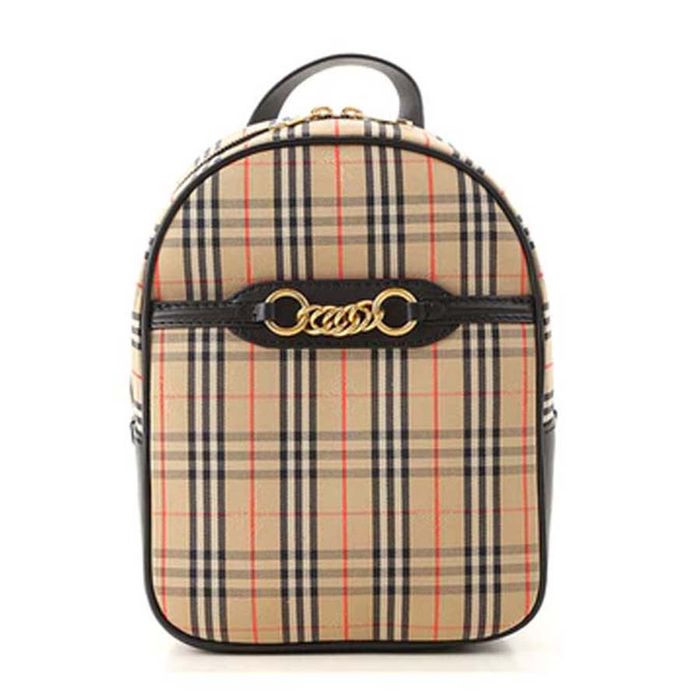 Balo Burberry Backpack Check Gold-tone Beige Màu Be