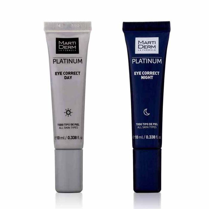 Bộ Kem Dưỡng Mắt Ngày & Đêm Giảm Bọng Mắt, Quầng Thâm MartiDerm Platinum Eye Correct (2 x 10ml)