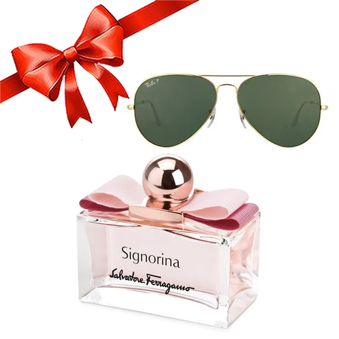 Combo Kính Mát Rayban Aviator RB3025 001/58 62-14 + Nước Hoa Salvatore Ferragamo Signorina EDP 100ml