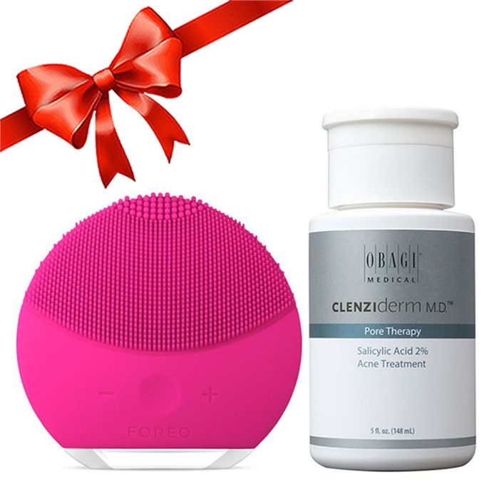 Combo Máy Rửa Mặt Foreo Luna Mini 2  Hồng Đậm +Toner Obagi