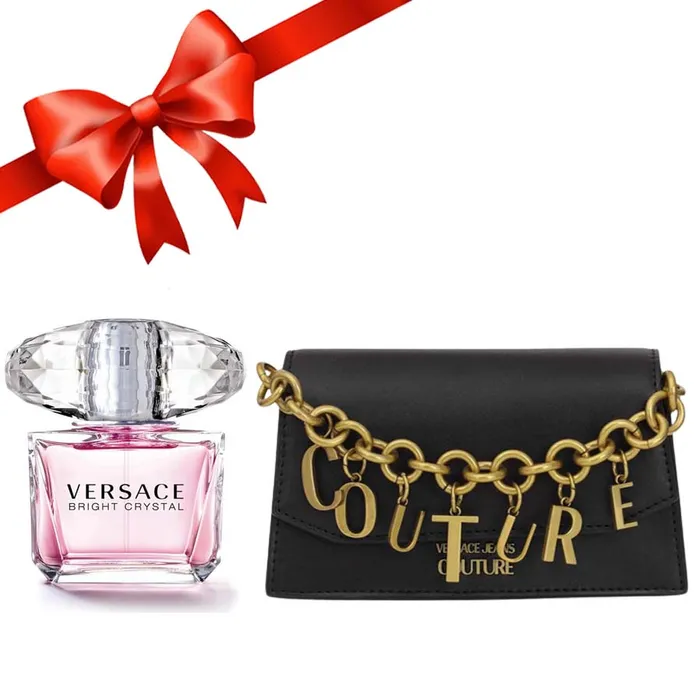 Combo Túi Xách Versace Jeans Couture Charm Size 19 + Nước Hoa Versace Bright 90ml