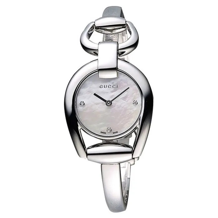 Đồng Hồ Gucci Horsebit Collction Mother Of Pearl Dial Ladies Watch YA139506 Màu Bạc