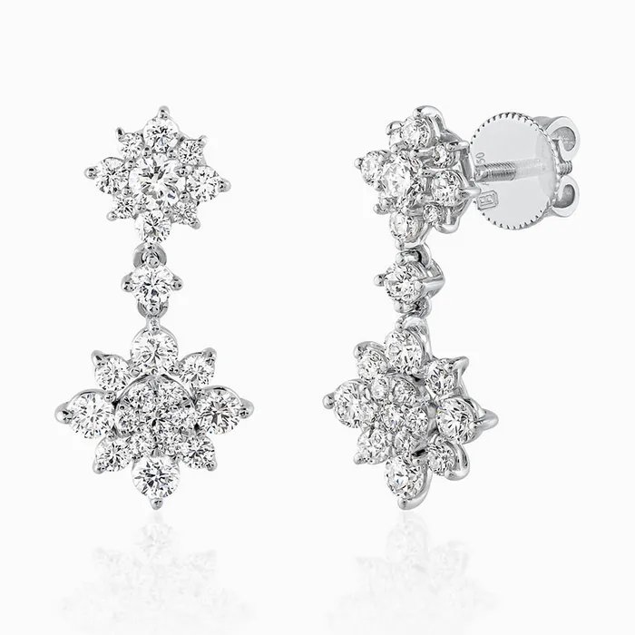 Khuyên Tai Kim Lộc Phúc Fine Jewelry K1B.DEA0168E Vàng Trắng Đính Kim Cương