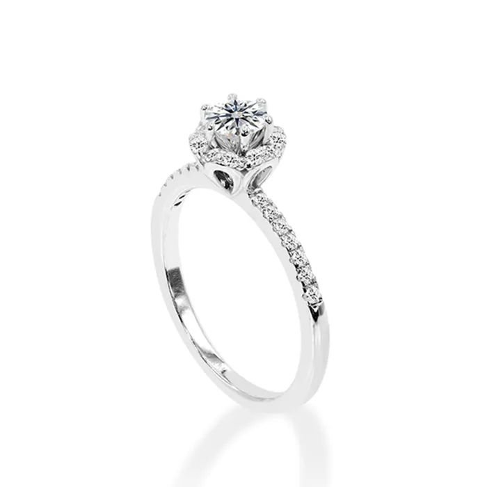 Nhẫn Cầu Hôn Jemmia Diamond Moissanite 14K NCH2020110671 Vàng Trắng (Giá Chưa Bao Gồm Đá Chủ)