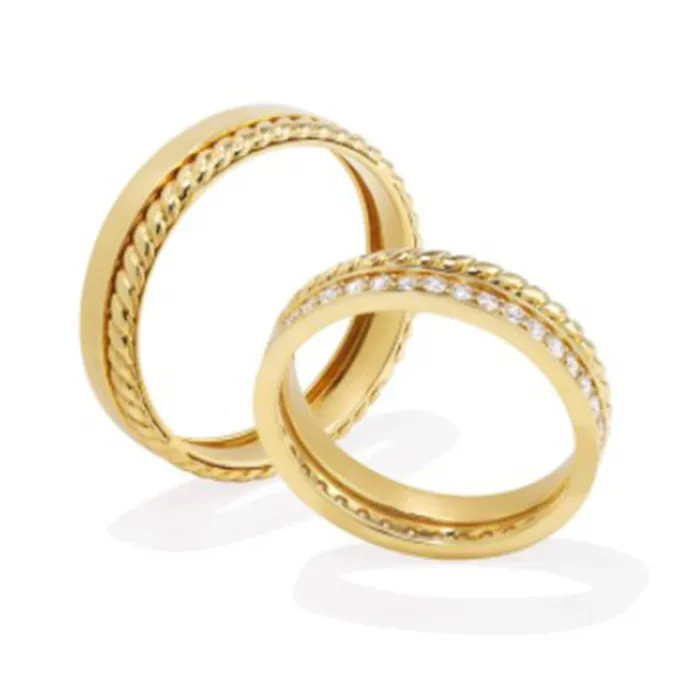 Nhẫn Cưới Phú Quý WD474042 Vàng Gold