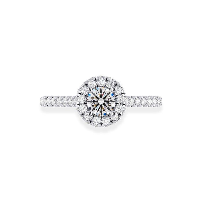 Nhẫn Jemmia Diamond Nữ 18K VNF2021122434 Vàng Trắng Đính Kim Cương (Giá Chưa Bao Gồm Đá Chủ)