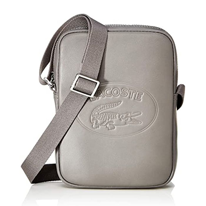 Túi Đeo Chéo Lacoste Men's L.12.12 Cuir Shoulder Bag Màu Xám