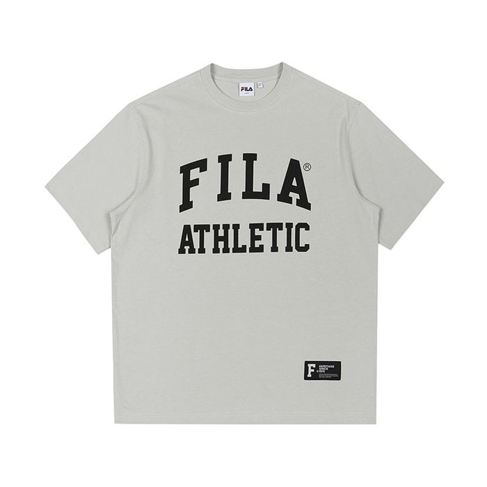 Áo Thun Unisex Fila New Prep Arch Logo FE2RSC5141X-BLK Màu Xám