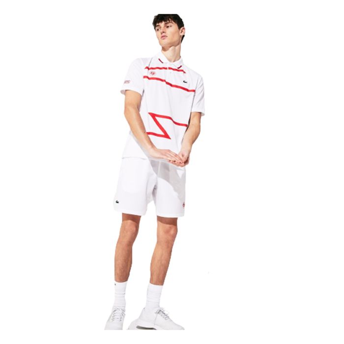 Bộ Thể Thao Hè Lacoste X Roland Garros Novak Sport Cho Nam Màu Trắng Size S
