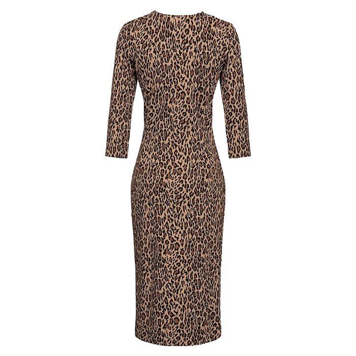 Đầm Body Pinko Animal Print Màu Nâu
