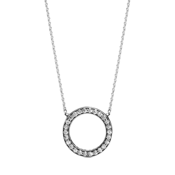 Dây Chuyền Pandora Circle Of Sparkle Necklace 590514cz -45 Màu Bạc