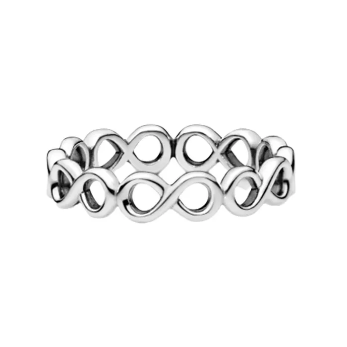 Nhẫn Nữ Pandora Simple Infinity Band Ring Màu Bạc