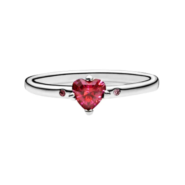 Nhẫn Nữ Pandora Sparkling Red Heart Ring Màu Bạc Size 50