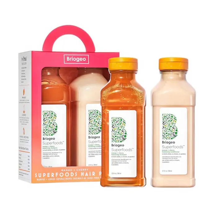 Set Dầu Gội Và Dầu Xả Briogeo Superfoods Mango + Cherry Balancing Shampoo + Conditioner Duo For Oil Control