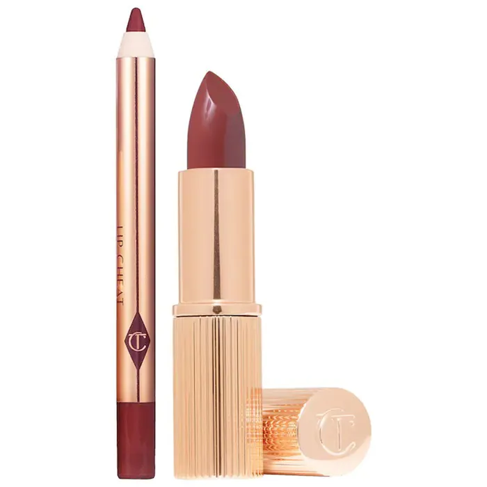 Set Son + Chì Kẻ Viền Môi Charlotte Tilbury Mini Pillow Talk Lipstick & Liner Pillow Talk Intense - Berry Rose
