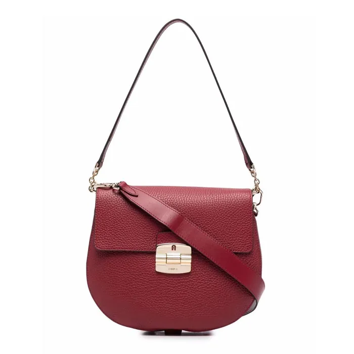 Túi Xách Furla Club 2 Pebbled Shoulder Bag Màu Đỏ
