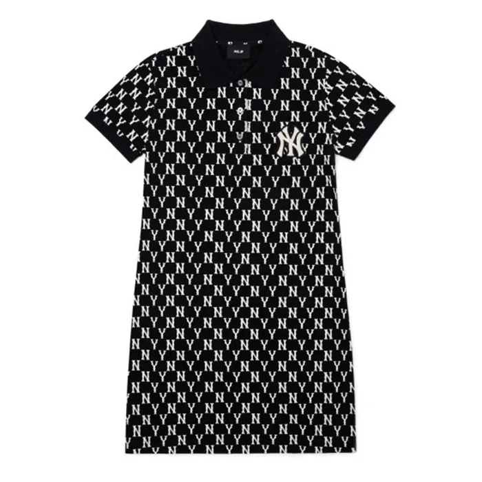 Váy Polo MLB Monogram Collar One Piece 3FOPM0223-50BKS Màu Đen Size XS