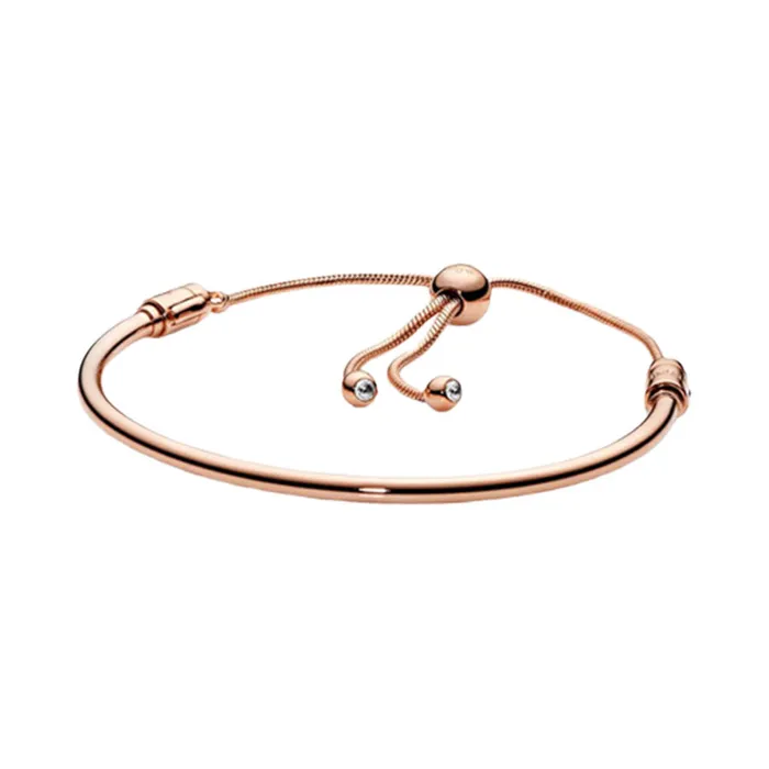 Vòng Đeo Tay Nữ Pandora Moments Slider Bangle Màu Vàng Hồng