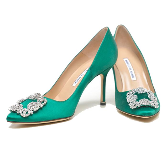 Giày Cao Gót Manolo Blahnik Hangisi Màu Xanh Lá
