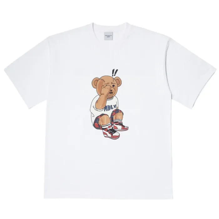 Áo Phông Acmé De La Vie ADLV Check Pants Bear Sleeve T-Shirt  Màu Trắng Size 2