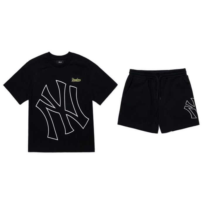 Bộ Quần Áo Cộc Tay Trẻ Em MLB Megalogo T-shirt Set New York Yankees 7AS100123-50BKS Màu Đen Size 165