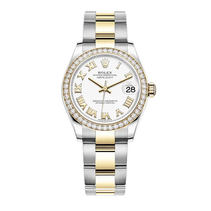 Đồng Hồ Rolex Datejust 31 Dark Grey Diamonds Dial Diamond Bezel Yellow Gold Two Tone Watch 278383RBR