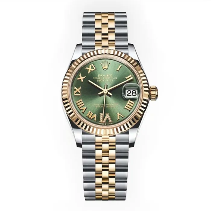 Đồng Hồ Nữ Rolex Datejust 31 Olive Green Diamond Dial Automatic Ladies Steel và Gold Gold 18kt Yellow Jubilee Watch 278273GNDJ