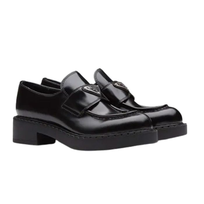 Giày Prada Chocolate Brushed Leather Loafers Màu Đen