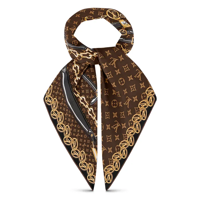 Khăn Nữ Louis Vuitton LV Monogram Forever Square M77330 Màu Nâu