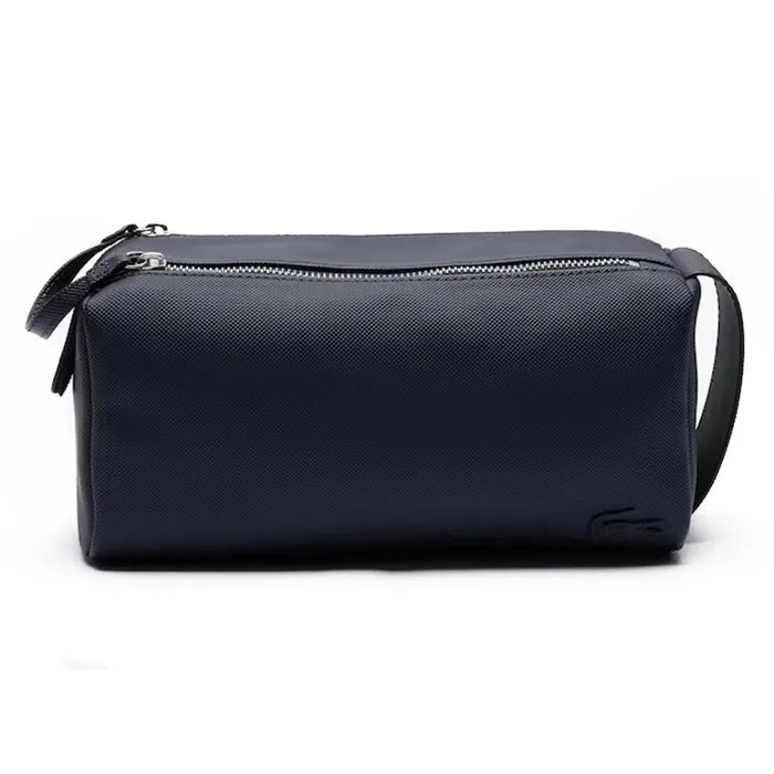 Túi Lacoste Unisex Classic Double Zip Petit Piqué Toiletry Kit Màu Xanh Navy