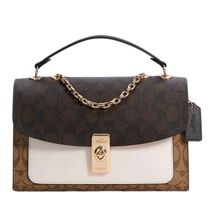 Túi Xách Coach Lane Shoulder Bag In Colorblock Signature Canvas Màu Đen