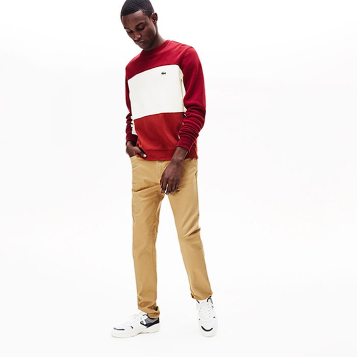 Quần Dài Nam Kaki Lacoste Men's Lacoste Men's Slim Fit 5-Pocket Stretch Cotton Pants HH9561 02S Màu Nâu Size 32