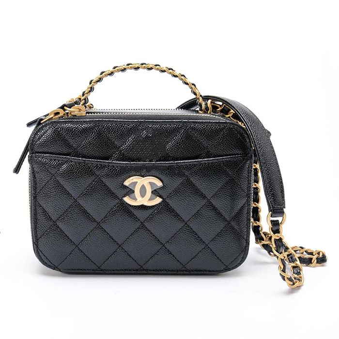 Túi Xách Chanel Vanity Top Caviar Handle Màu Đen