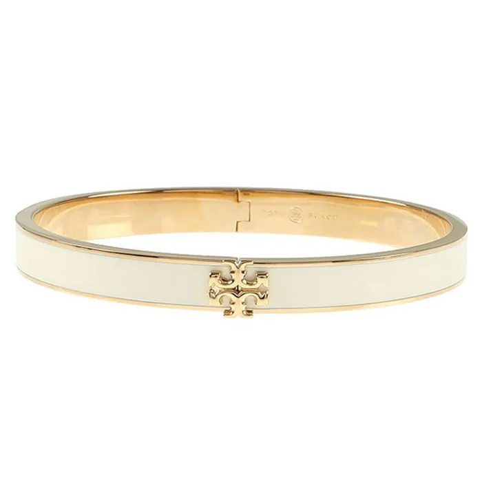 Vòng Đeo Tay Tory Burch Kira Enamel Bracelet Màu Trắng Vàng