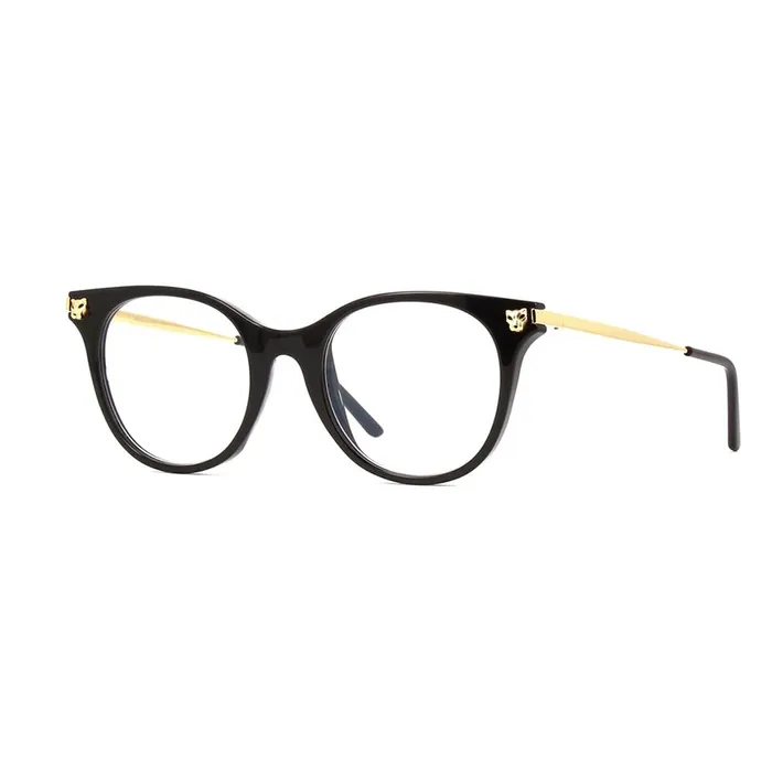 Kính Mắt Cận Cartier Panthere CT0031O 004 Màu Đen Vàng