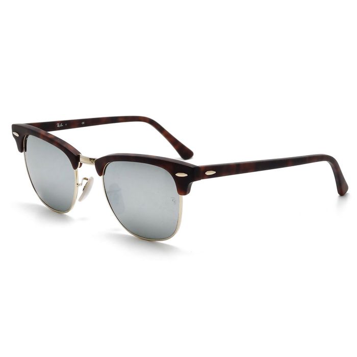 Kính Mát Rayban Clubmaster Tortoise Matte Flash Lenses RB3016 1145 30 51-21 Màu Xám
