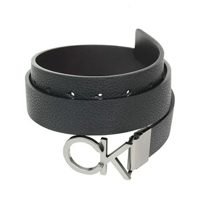 Thắt Lưng Calvin Klein Khóa Logo CK 2 Mặt Màu Đen Nâu Size L