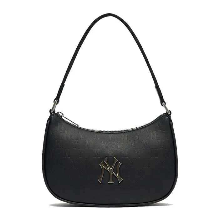 Túi Xách MLB Monogram Embo Hobo Bag New York Yankees Black 3ABQS022N-50BKS Màu Đen