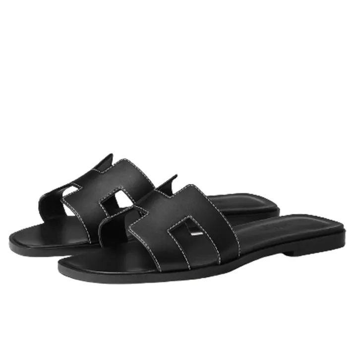 Dép Nữ Hermès Oran Black Sandal Màu Đen Size 35