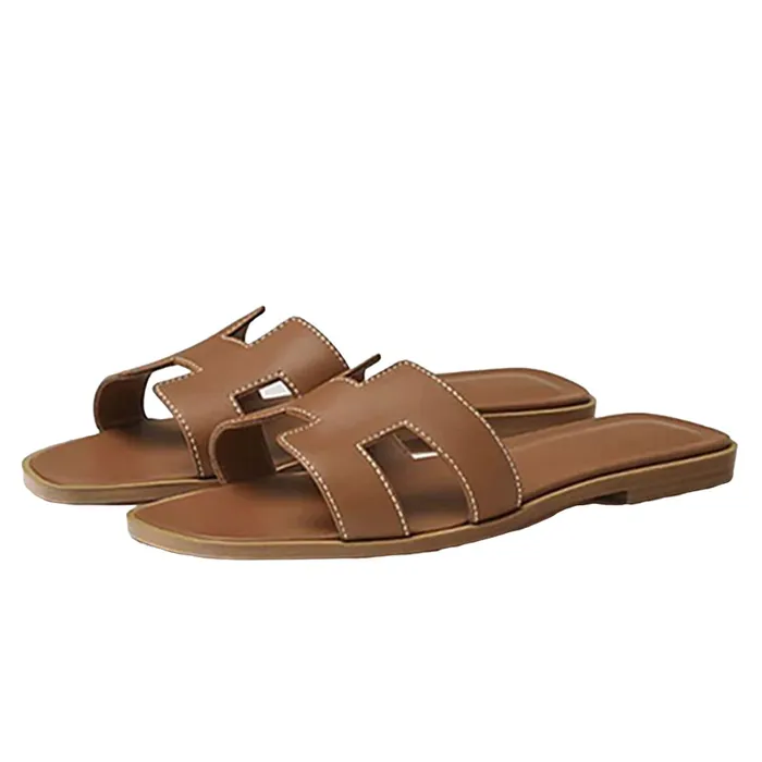 Dép Nữ Hermès Oran Sandals Màu Nâu Size 35.5