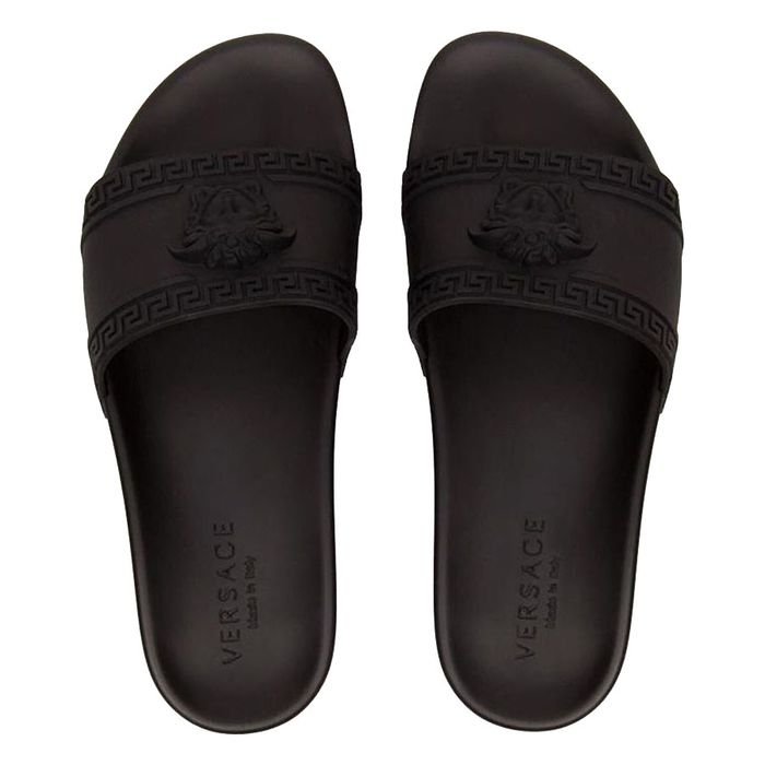 Dép Versace Palazzo Pool Slides DSU5883 DGO9G D41 Màu Đen Size 41.5
