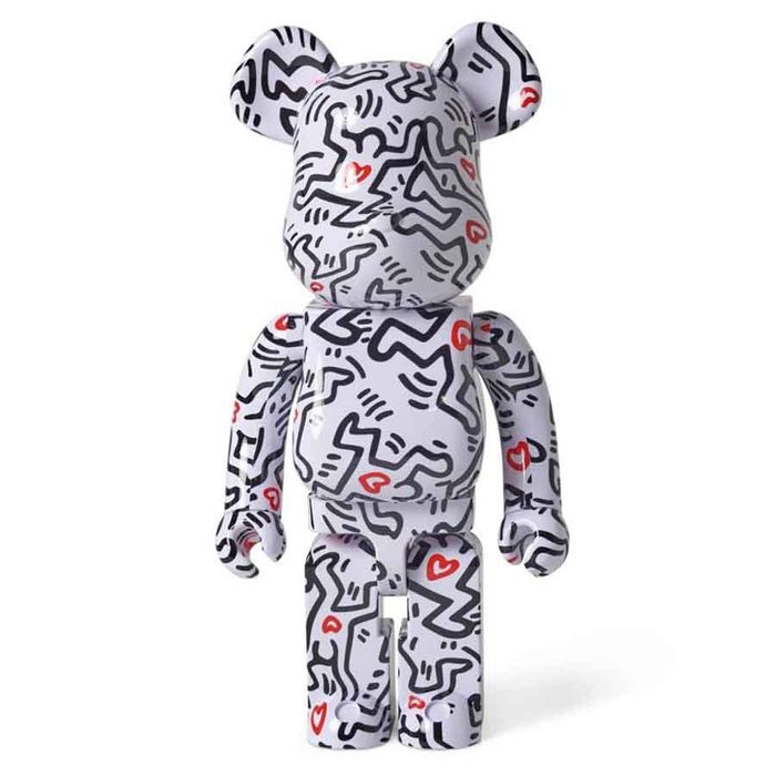 Đồ Chơi Mô Hình Bearbrick Keith Haring #8 Màu Trắng Đen Size 1000%