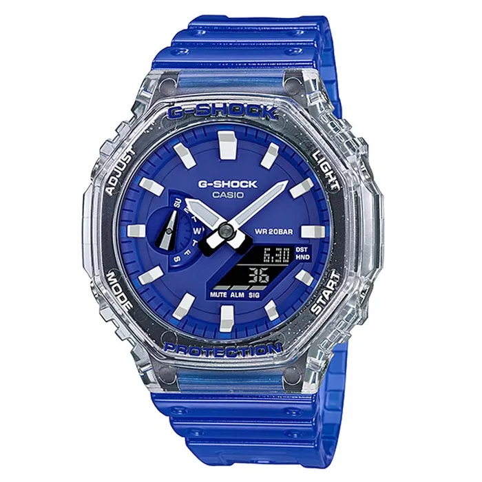 Đồng Hồ Nam Casio Analog-Digital G Shock GA-2100HC-2A Màu Xanh Dương