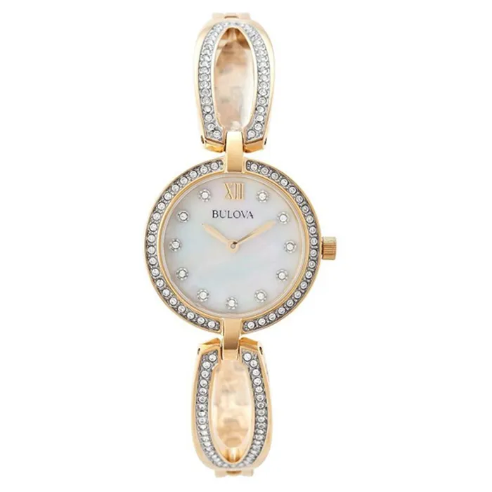 Đồng Hồ Nữ Bulova 98L225 Quartz Màu Trắng/Vàng
