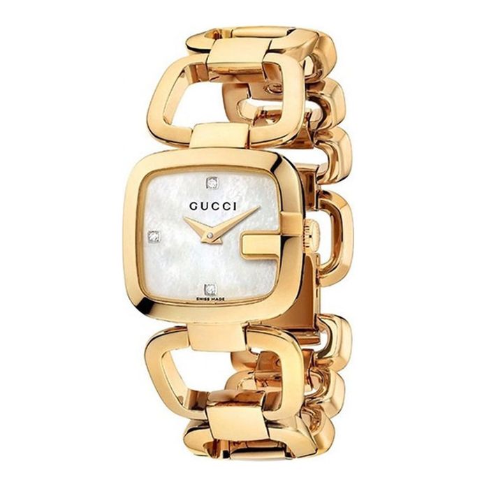 Đồng Hồ Nữ Gucci G-Gucci Mother Of Pearl Diamonds 24 x 22.5mm Màu Vàng Gold