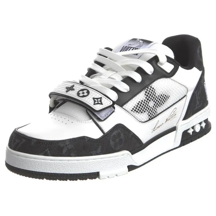 Giày Thể Thao Nam Louis Vuitton LV Trainer Sneaker Màu Đen - Trắng