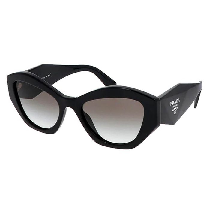 Kính Mát Prada Symbole Sunglasses SPR07Y 1AB0A7 In Black Màu Đen Xám