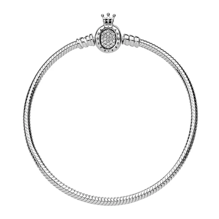 Vòng Đeo Tay Pandora Moments Snake Chain Charm Bracelet 598286CZ Màu Bạc Size 18