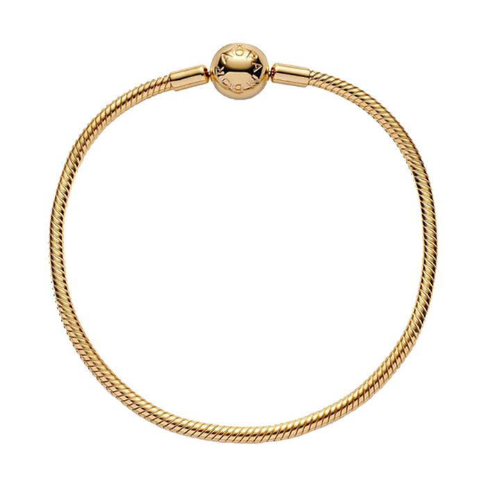 Vòng Đeo Tay Pandora Snake Chain 14k Gold Plated Bracelet 568748C00 Màu Vàng Gold